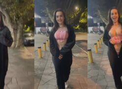 La chica de Instagram se conectó exhibiendo sus pechos en la vía pública