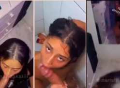 Mariah Kalili, una debutante atrevida y descarada haciendo una mamada en el baño