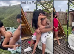 Morena de Río de Janeiro follando voluntad al aire libre con el esposo de su hermana