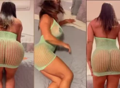 Sarada Camila Kiss provocando con vestido transparente y sin bragas