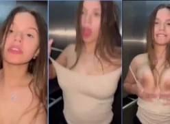 Abigail Juncos se ve atrapado al balancear su bullicio en el ascensor de una manera aficionada y seductora