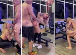 Video de sexo casero entre un Fit personal de un vecindario elegante en SP y un estudiante rubio muy caliente dentro del gimnasio